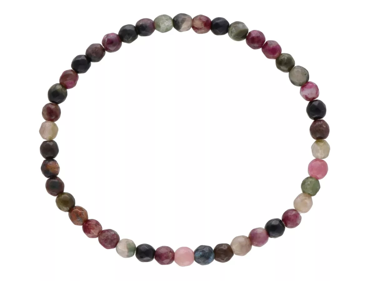 R4W59 BRANSOLETKA TURMALIN KULE FASETOWANE 4 mm