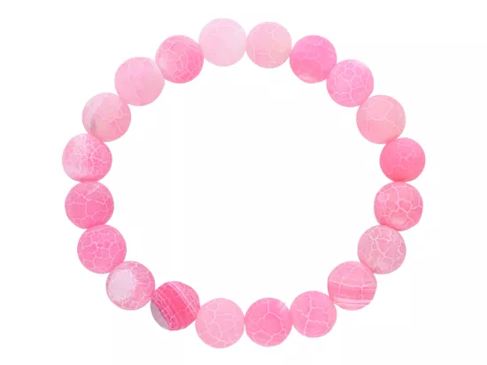 R4H65 BRANSOLETKA AGAT TRAWIONY KULE 10 mm