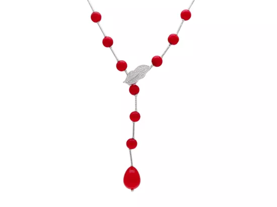 N2P48 NASZYJNIK PERŁY SZKLANE