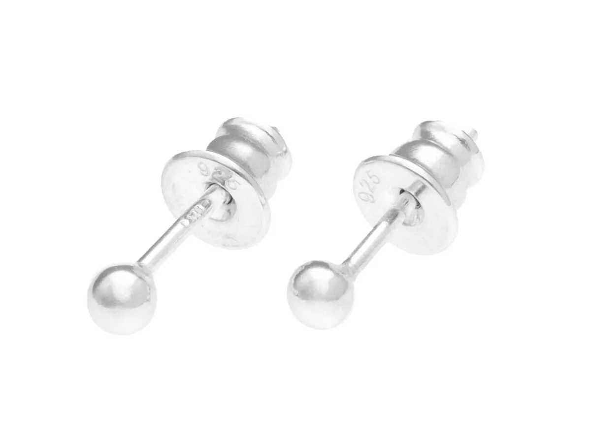 P3K09 KOLCZYKI KULKA 3 mm SREBRO 925 - 1 PARA