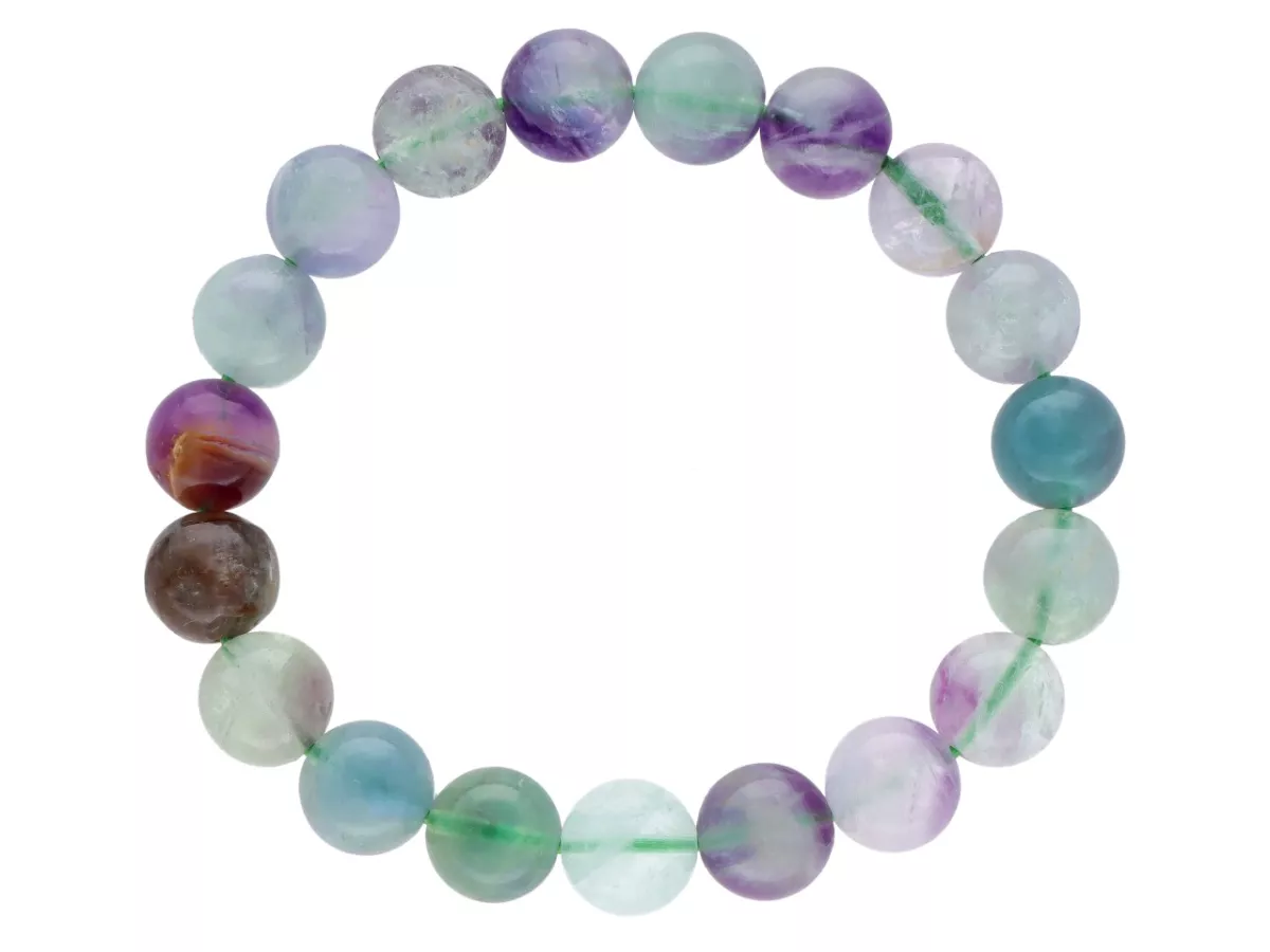 R4B20 BRANSOLETKA FLUORYT KULE 10 mm