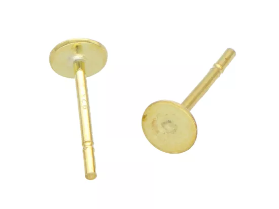 P3I75 SZTYFTY TALERZYK 4 mm SREBRO 925 POZŁACANE - 1 PARA