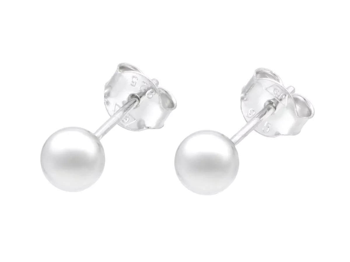 P3M23 KOLCZYKI KULKA 5 mm SREBRO 925 - 1 PARA