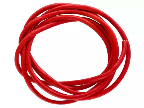 L3F10 RZEMIEŃ SKÓRZANY CZERWONY 3 mm - 1 METR