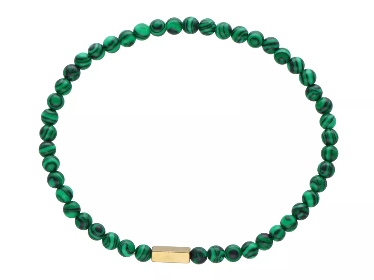 R4L73 BRANSOLETKA MALACHIT KULE 4 mm