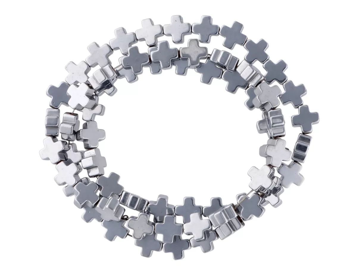 K6R48H HEMATYT KRZYŻYKI 6/6 mm - 5 SZNURÓW - ZESTAW