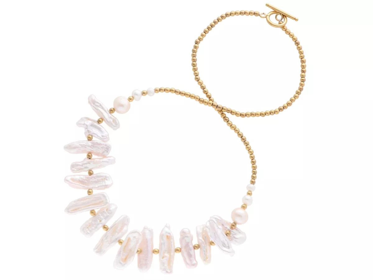 N3O80 NASZYJNIK PERŁA NATURALNA I HEMATYT