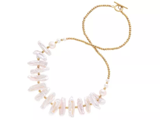 N3O80 NASZYJNIK PERŁA NATURALNA I HEMATYT