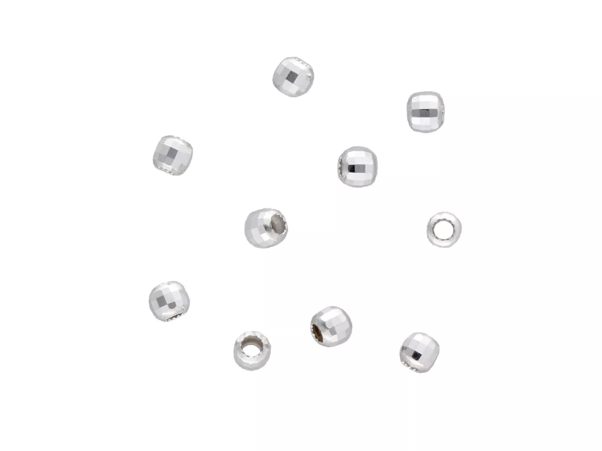 P3K00 KULKI OZDOBNE DISCO 2,5 mm SREBRO 925 - 10 SZTUK