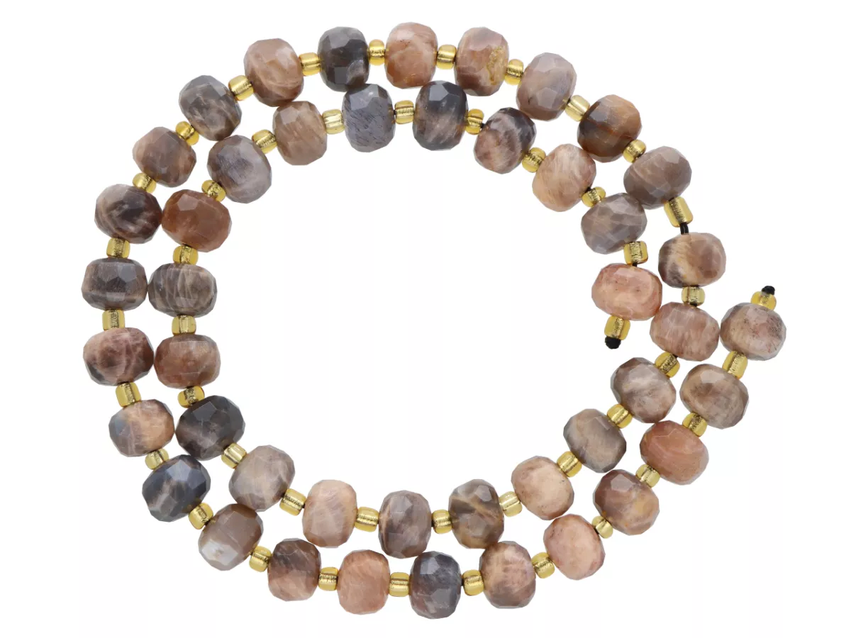 K7M68 KAMIEŃ SŁONECZNY OPONKI FASETOWANE 8/6,5 mm - 1 SZNUR