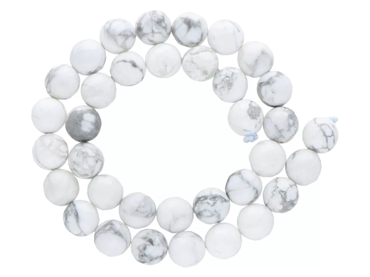 K6L12 HOWLIT BIAŁY KULE FASETOWANE 10mm 1 SZNUR