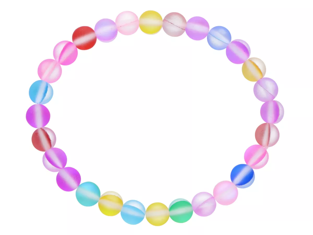 R4N29 BRANSOLETKA CYRKONIA SZKLANA MAT KULE 6,5 mm