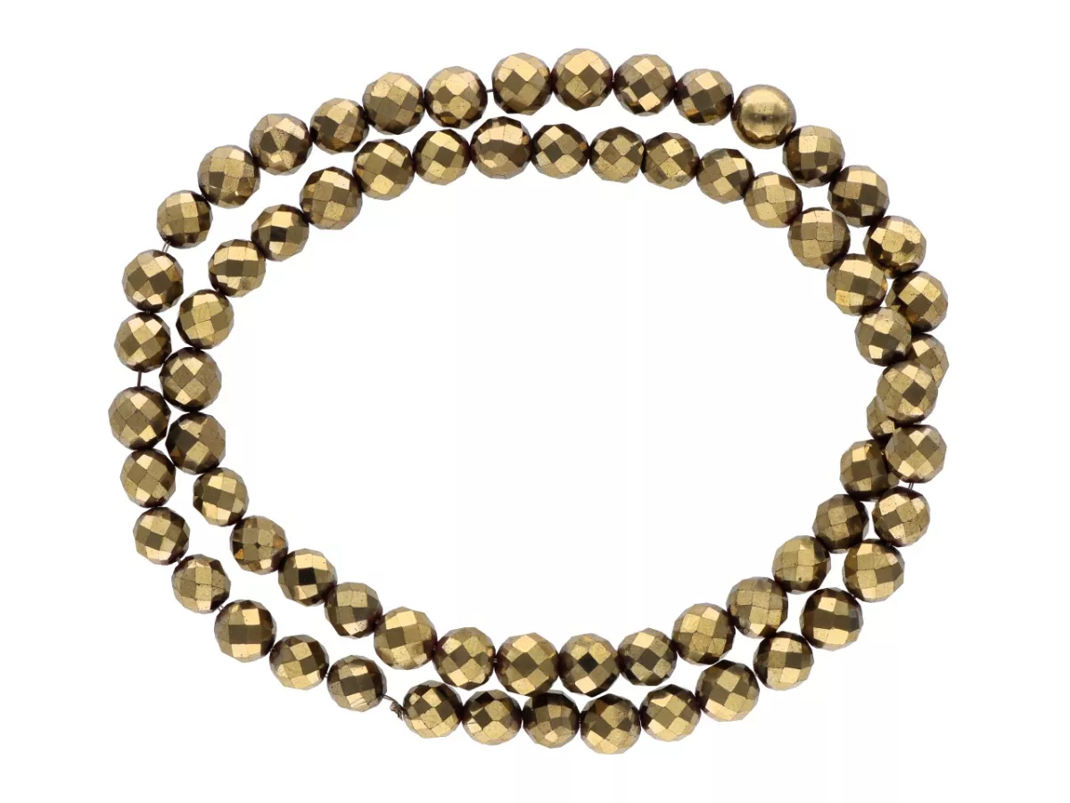 K7A89 HEMATYT KULE FASETOWANE 6 mm - 1 SZNUR