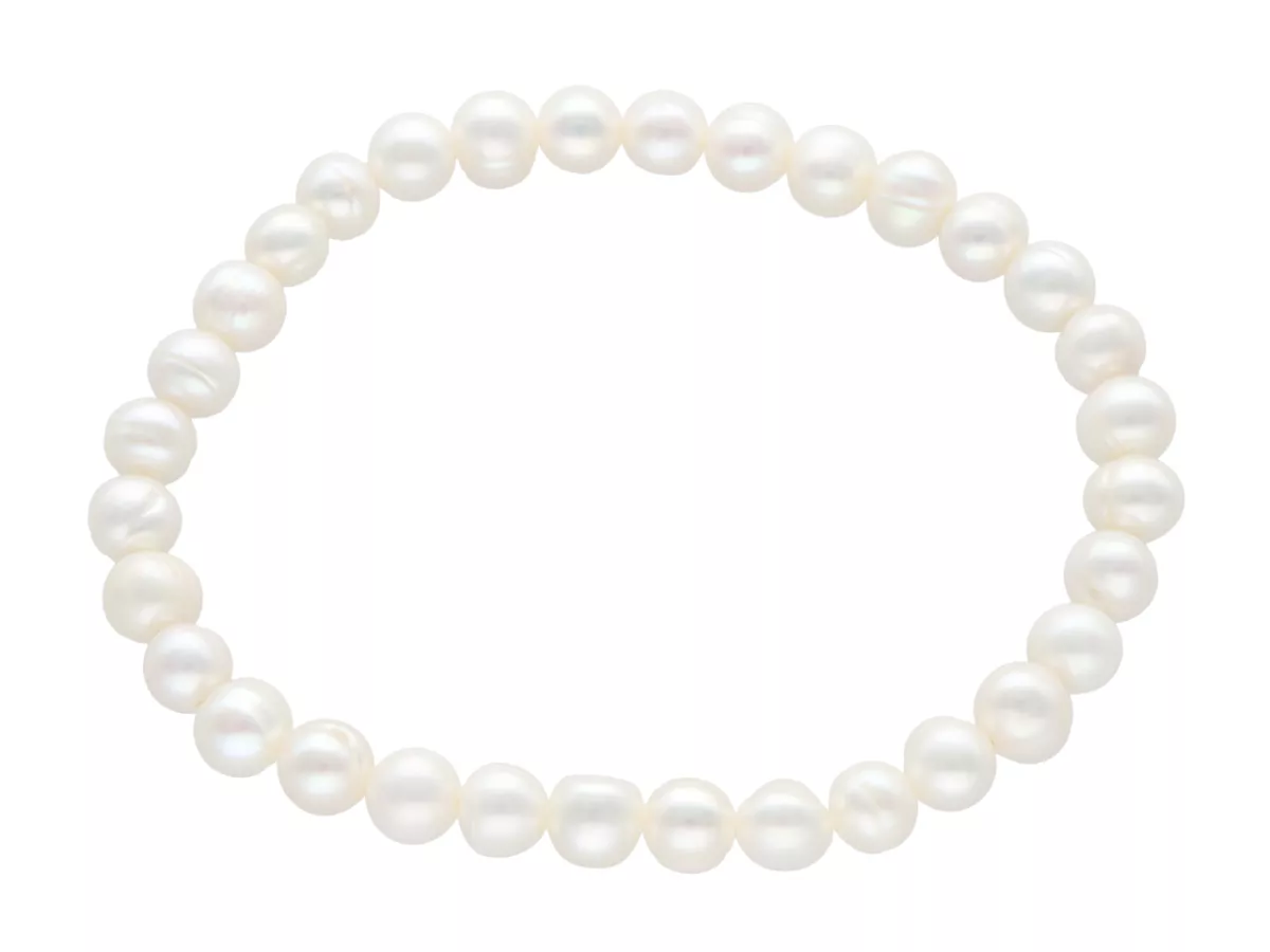R4B49 BRANSOLETKA PERŁY NATURALNE NA GUMCE