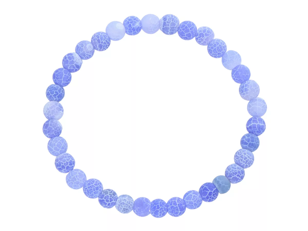 R4H54 BRANSOLETKA AGAT TRAWIONY KULE 6 mm