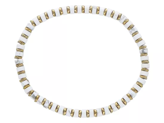 R4U73 BRANSOLETKA HOWLIT BIAŁY LUX I HEMATYT