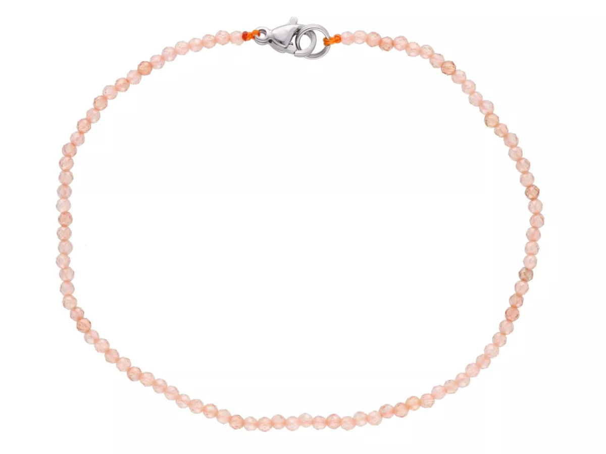 R3G31 BRANSOLETKA CYRKONIA SZKLANA KULE FASETOWANE 2 mm