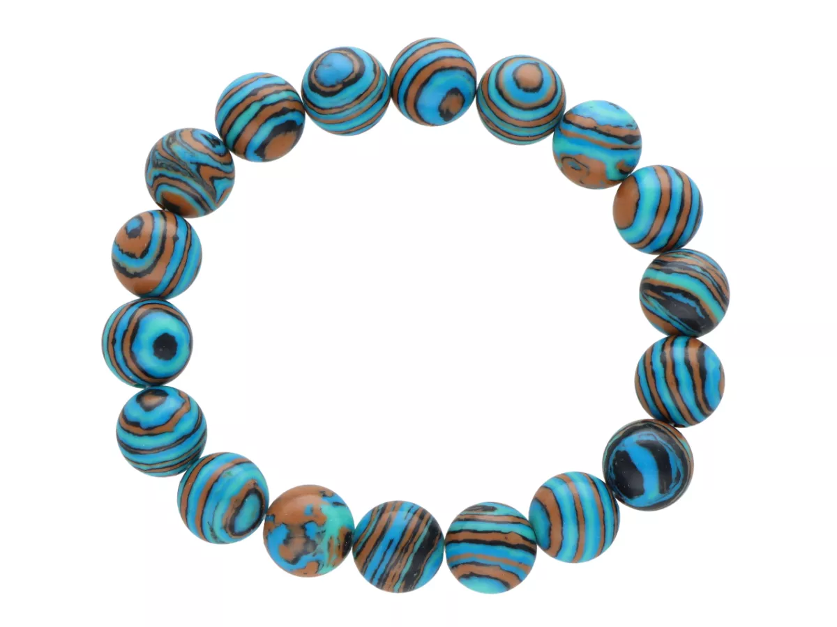 R3P85 BRANSOLETKA MALACHIT SYNTETYCZNY KULE 10 mm