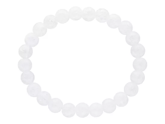 R1N36 BRANSOLETKA KRYSZTAŁ LODOWY KULE 8 mm