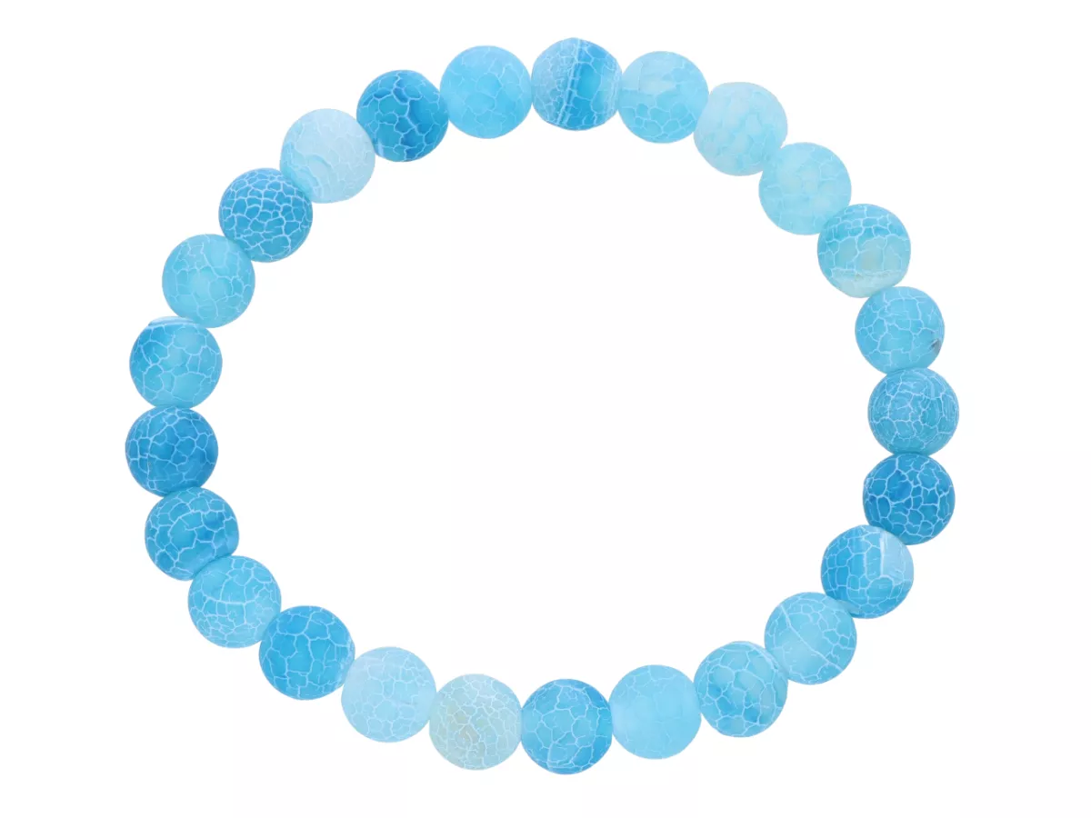 R4H52 BRANSOLETKA AGAT TRAWIONY KULE 8 mm