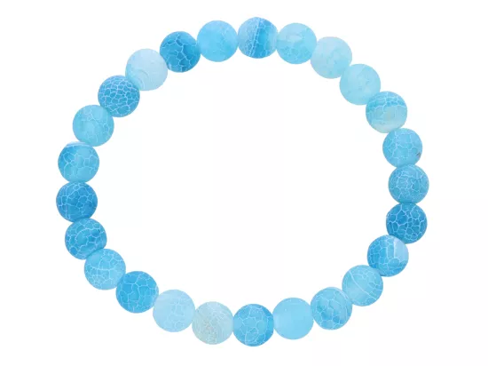 R4H52 BRANSOLETKA AGAT TRAWIONY KULE 8 mm