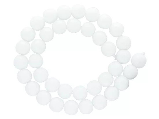 K6K69 AGAT BIAŁY KULE FASETOWANE 10 mm -  1 SZNUR