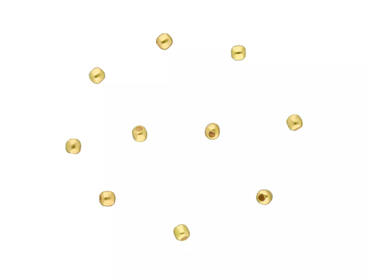 P3I48 KULKI GŁADKIE 1,8 mm SREBRO 925 POZŁACANE - 10 SZTUK