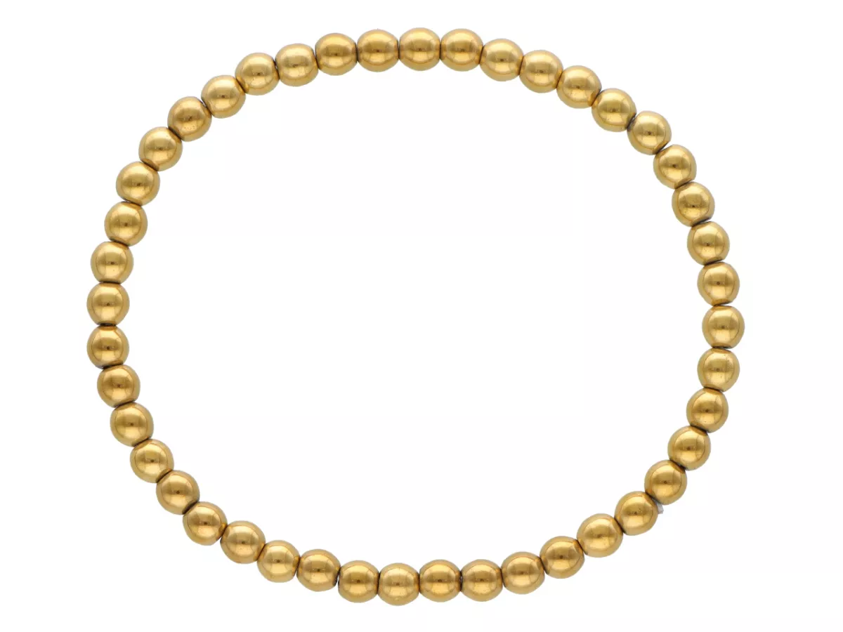 R5C47 BRANSOLETKA HEMATYT MIODOWY KULE 4 mm