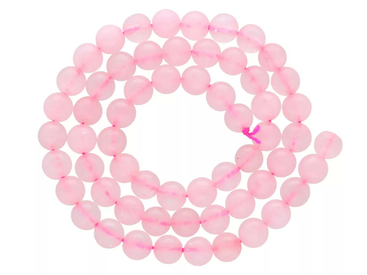 K6N49 KWARC RÓŻOWY KULE 6 mm - 1 SZNUR