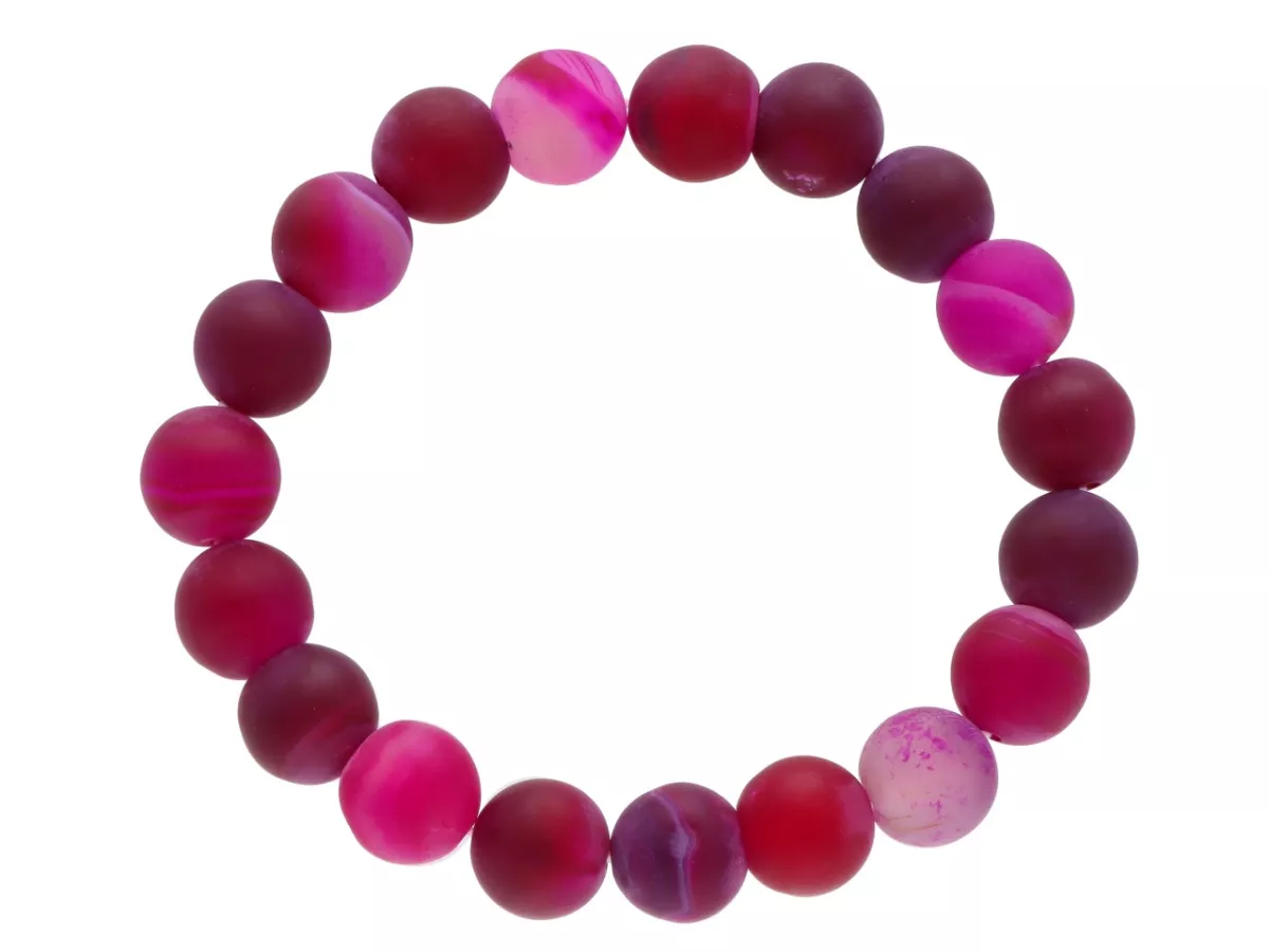 R4H71 BRANSOLETKA AGAT MATOWY KULE 10 mm