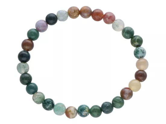 R4H47 BRANSOLETKA AGAT INDYJSKI KULE 6,5 mm