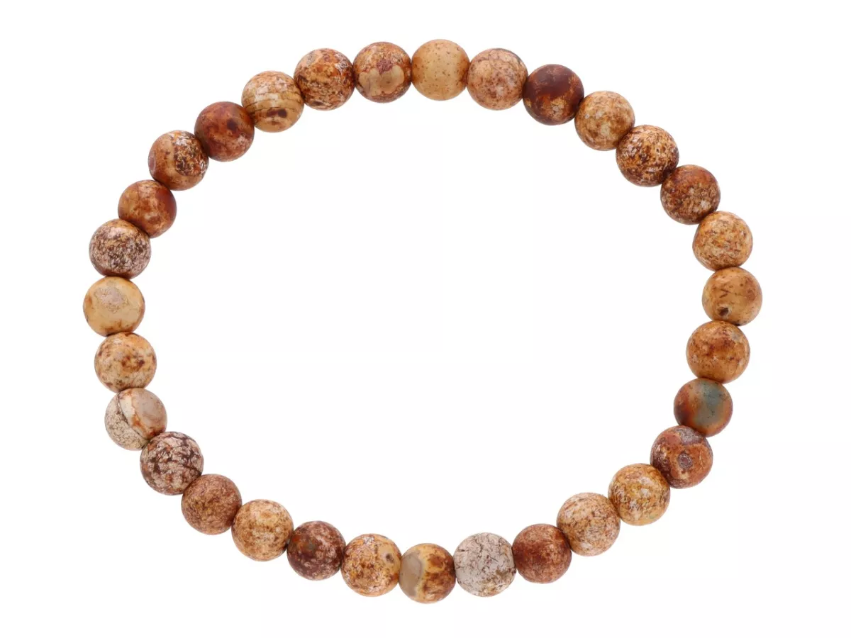 R4E35 BRANSOLETKA JASPIS KALAHARI MATOWY KULE 6 mm