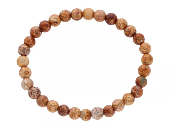 R4E35 BRANSOLETKA JASPIS KALAHARI MATOWY KULE 6 mm