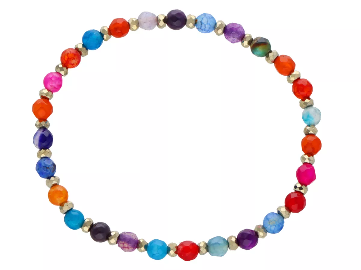 R5B20 BRANSOLETKA AGAT I HEMATYT