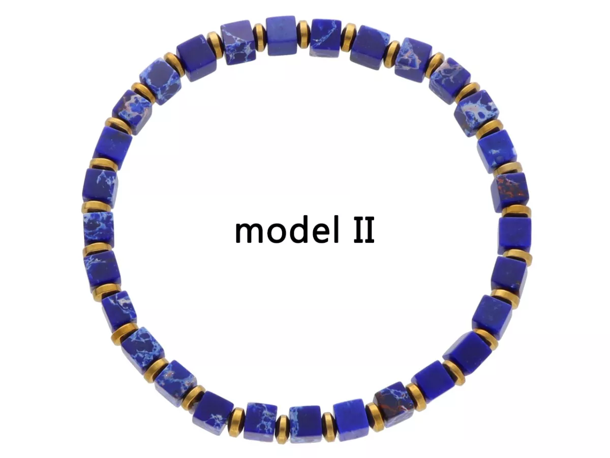 R4O86 BRANSOLETKA JASPIS CESARSKI I HEMATYT