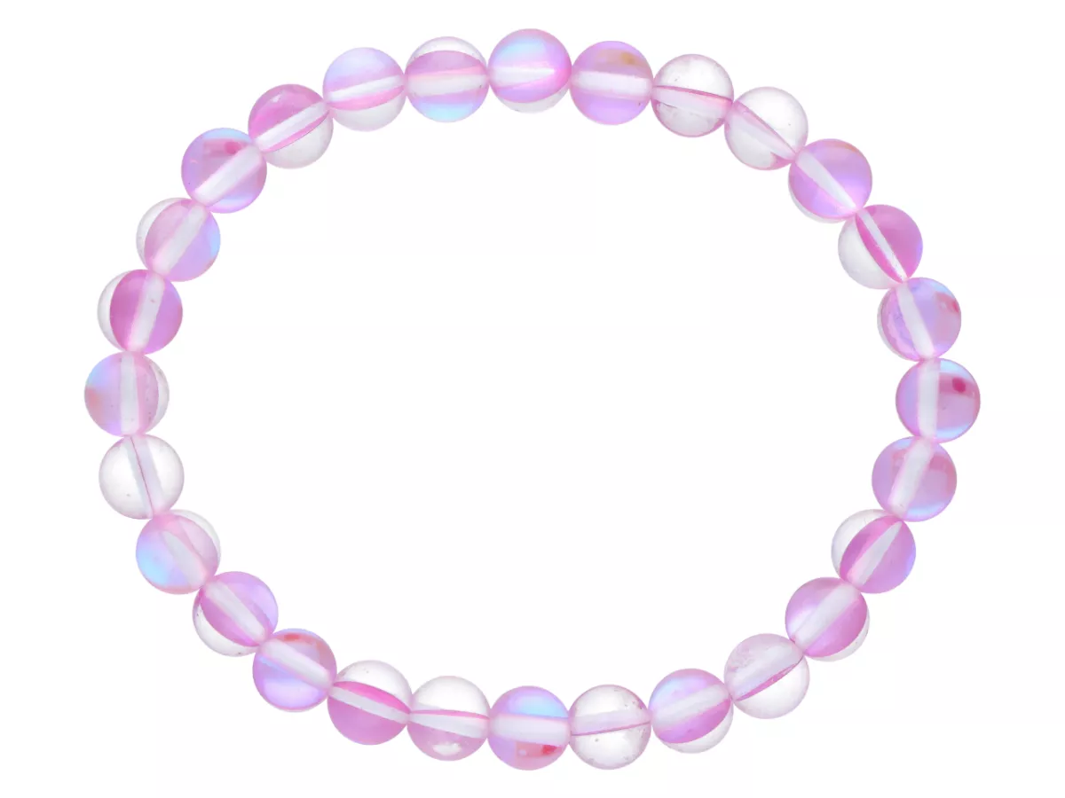 R4N40 BRANSOLETKA CYRKONIA SZKLANA POŁYSK KULE 6,5 mm