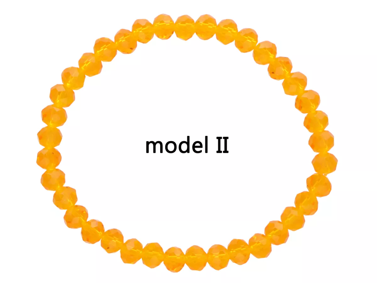 B1X07 BRANSOLETKA KRYSZTAŁKI 6 mm NA GUMCE