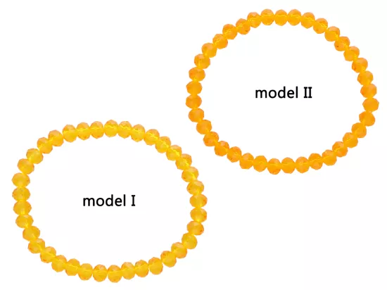B1X07 BRANSOLETKA KRYSZTAŁKI 6 mm NA GUMCE