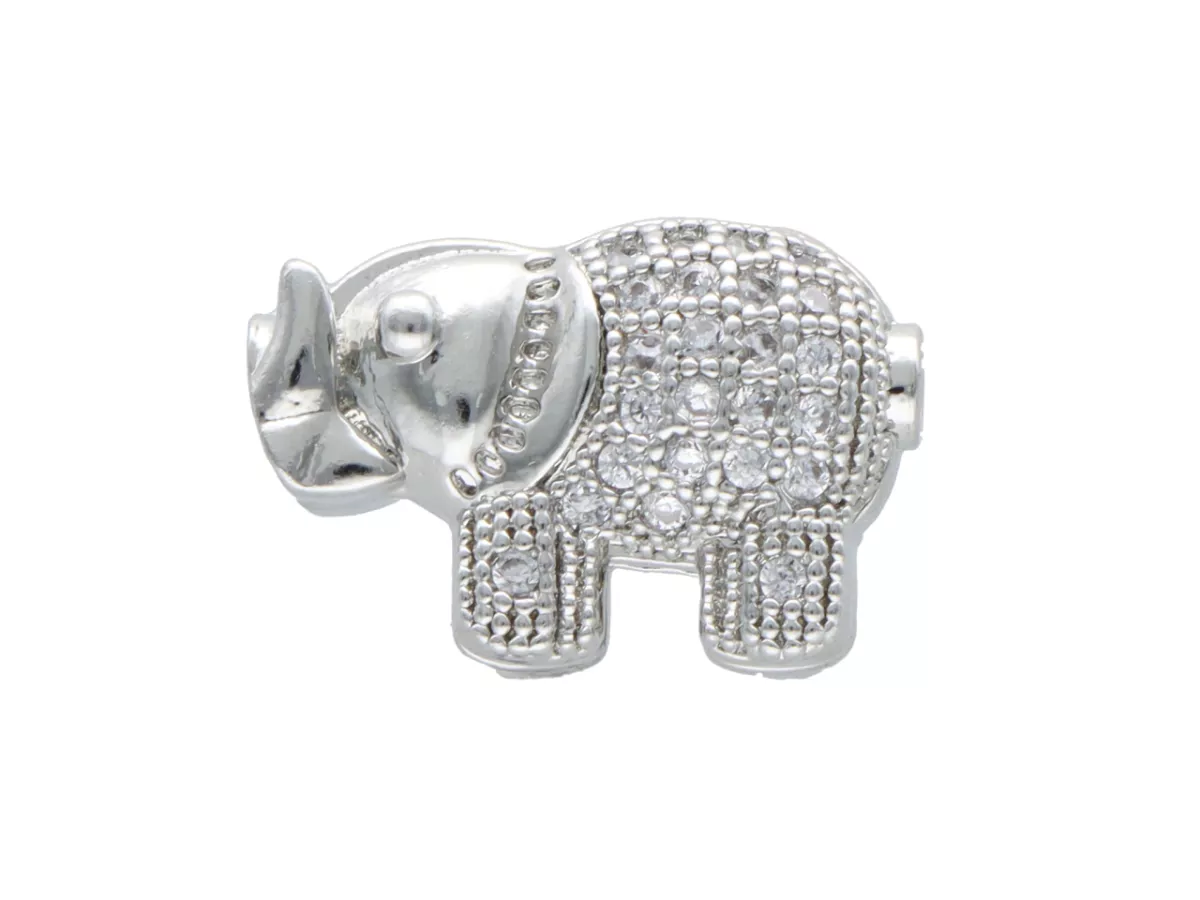 P5L63 PRZEKŁADKA OZDOBNA Z MIEDZI Z CYRKONIAMI - 1 SZTUKA