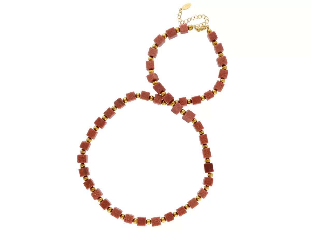 N3L45 NASZYJNIK PIASEK PUSTYNI KOSTKI