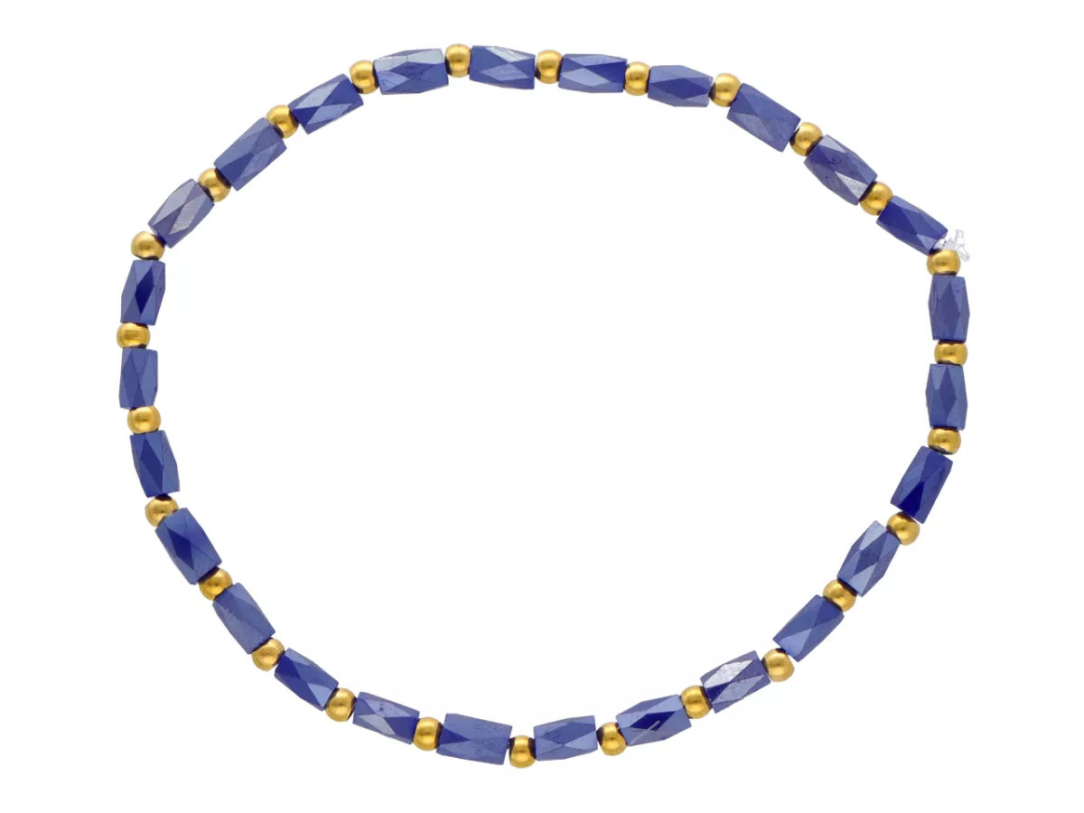 R4S51 BRANSOLETKA KRYSZTAŁKI I STAL CHIRURGICZNA NA GUMCE