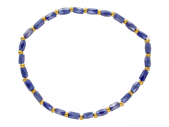 R4S51 BRANSOLETKA KRYSZTAŁKI I STAL CHIRURGICZNA NA GUMCE