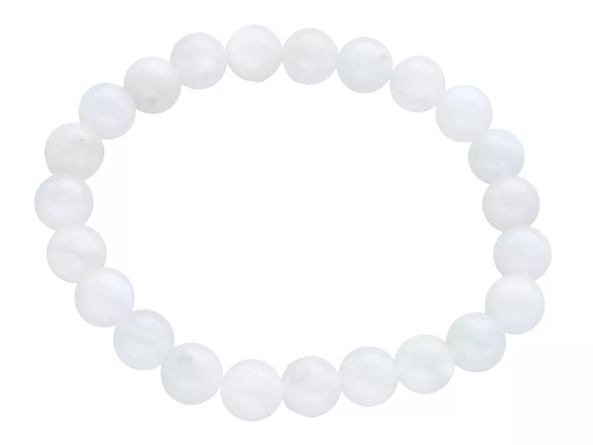 R4B61 BRANSOLETKA KAMIEŃ KSIĘŻYCOWY NIEBIESKI KULE 8,5 mm