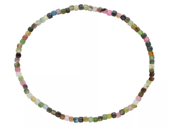 R4K88 BRANSOLETKA TURMALIN KOSTKI FASETOWANE 2,5 mm