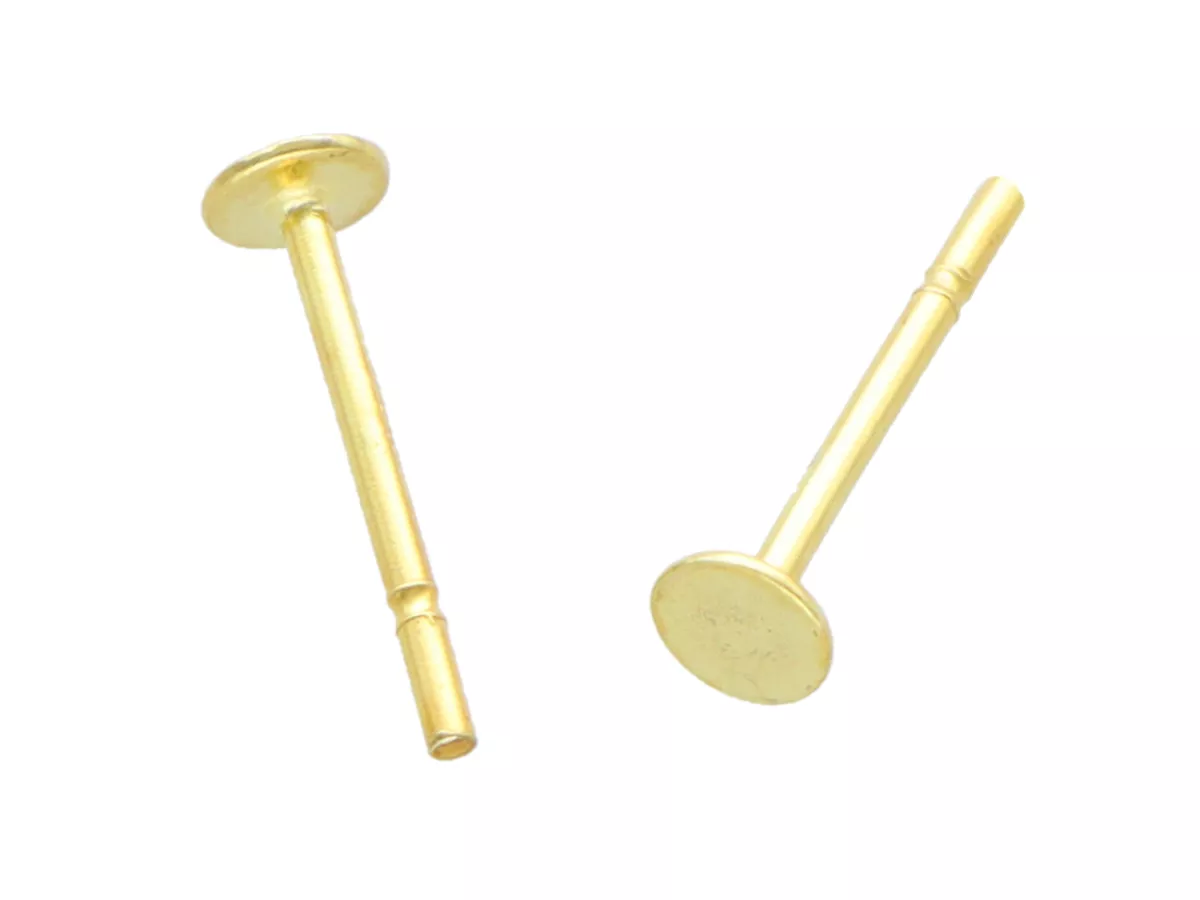 P3I91 SZTYFTY TALERZYK 3 mm SREBRO 925 POZŁACANE - 1 PARA