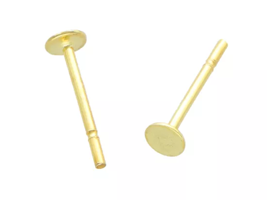 P3I91 SZTYFTY TALERZYK 3 mm SREBRO 925 POZŁACANE - 1 PARA