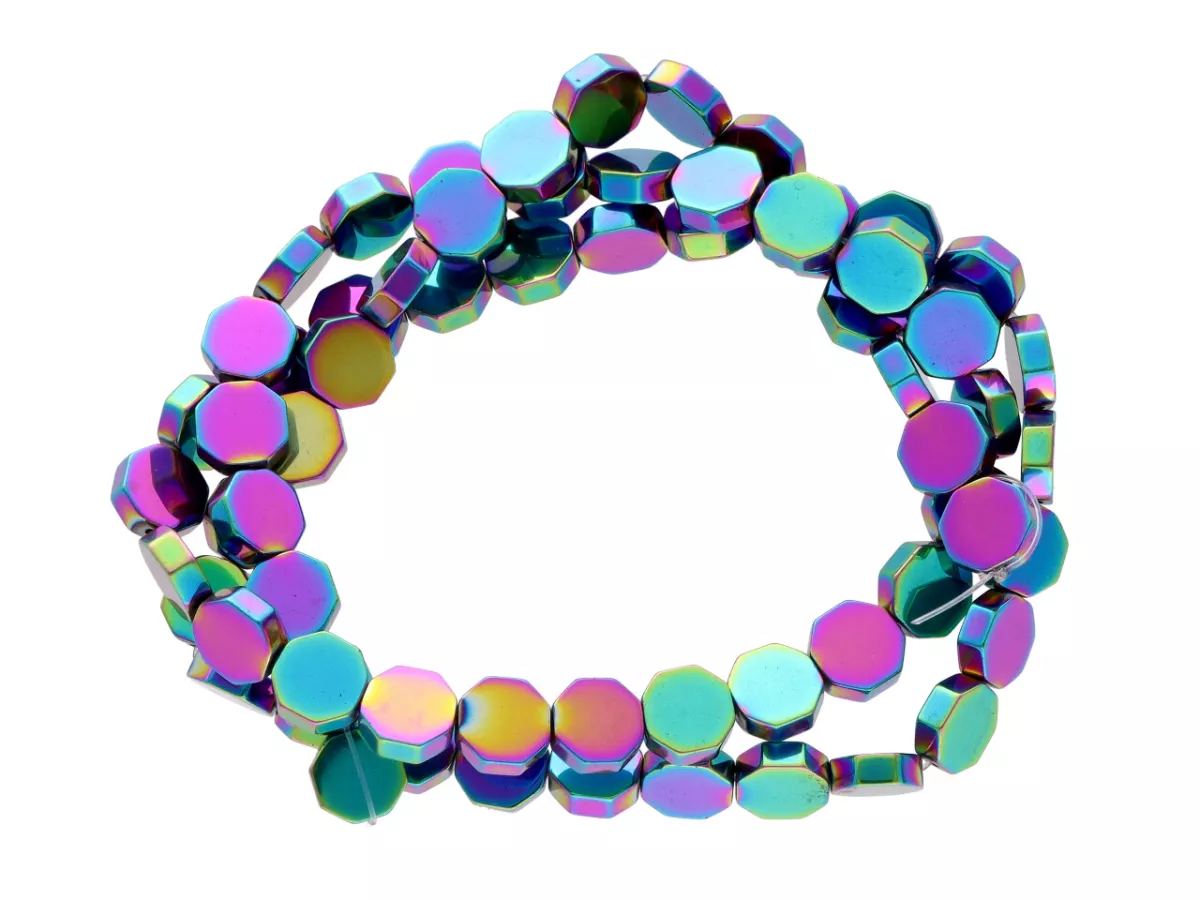 K6T64 HEMATYT OŚMIOKĄTY 6/6 mm 1 SZNUR