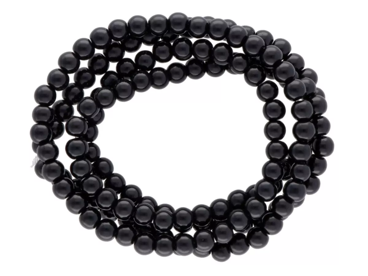 P1D92 PERŁY SZKLANE KULE 6 mm - 1 SZNUR