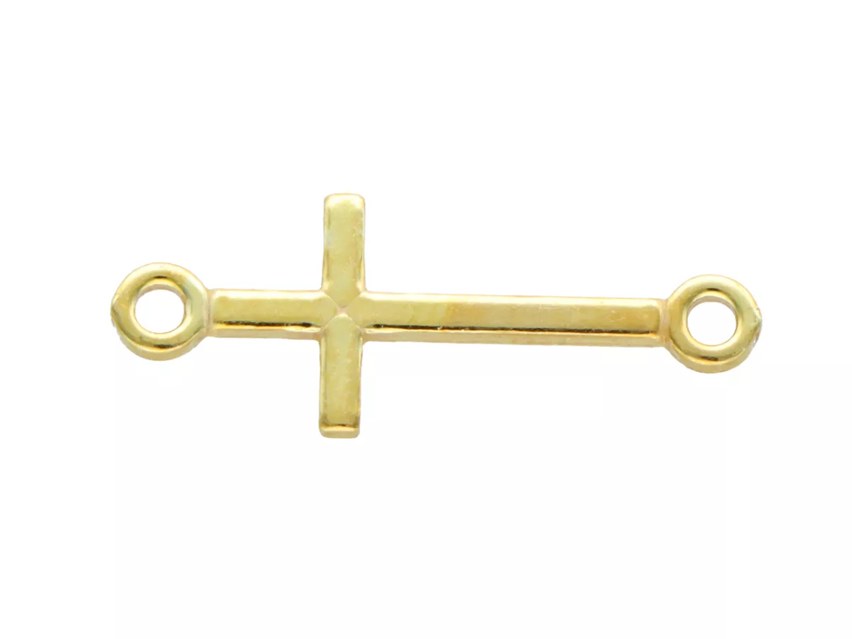 P3I57 ELEMENT OZDOBNY KRZYŻ SREBRO 925  POZŁACANE - 1 SZTUKA