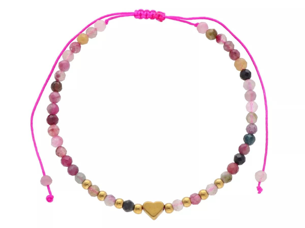 R4S16 BRANSOLETKA SHAMBALLA TURMALIN I STAL CHIRURGICZNA